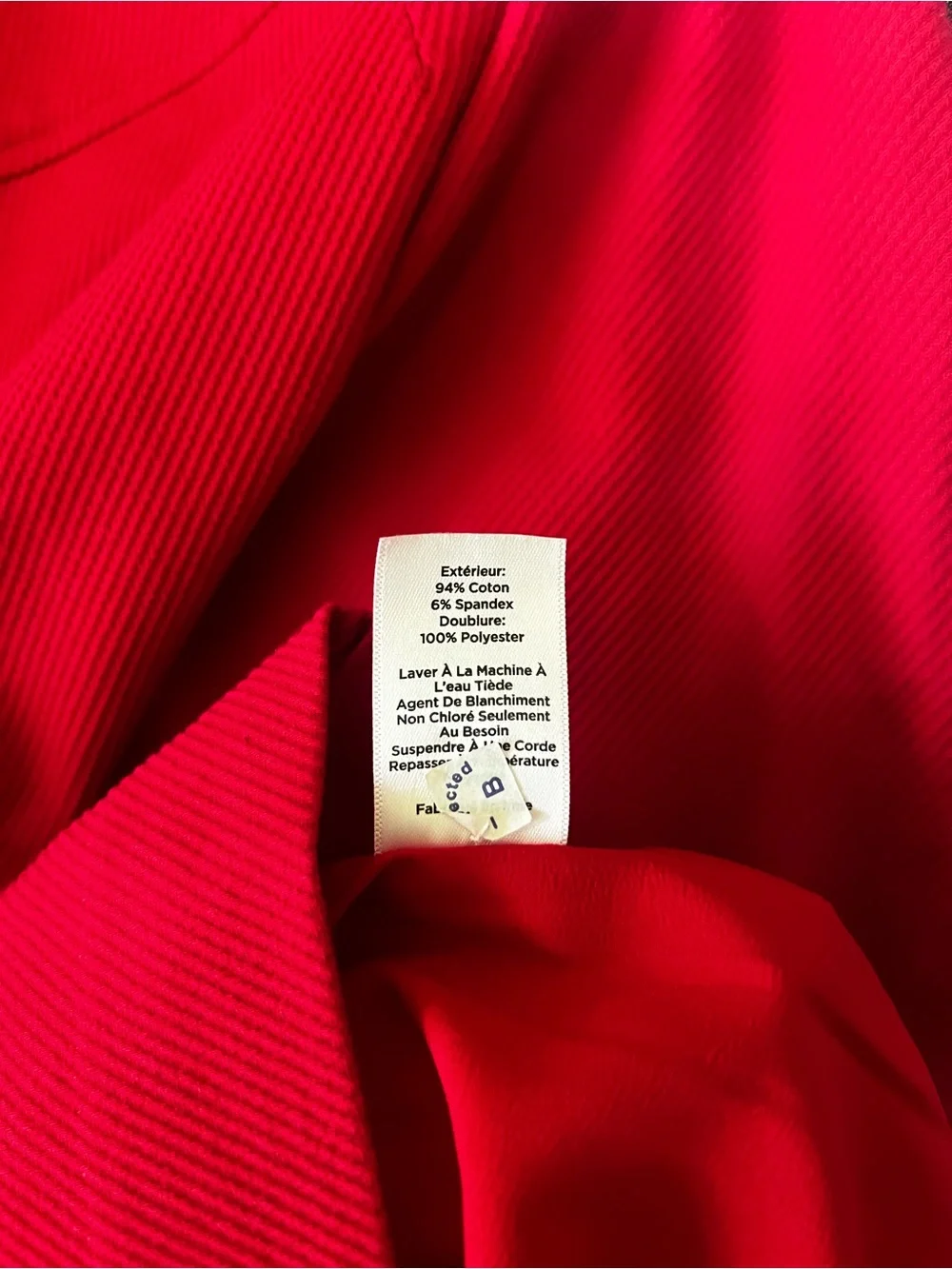 Talbots Women’s 8 Red Solid Twill A-Line Knee Zip Lined Slit Button